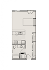 Bell Tower at Old Town Square 2D studio floor plan
